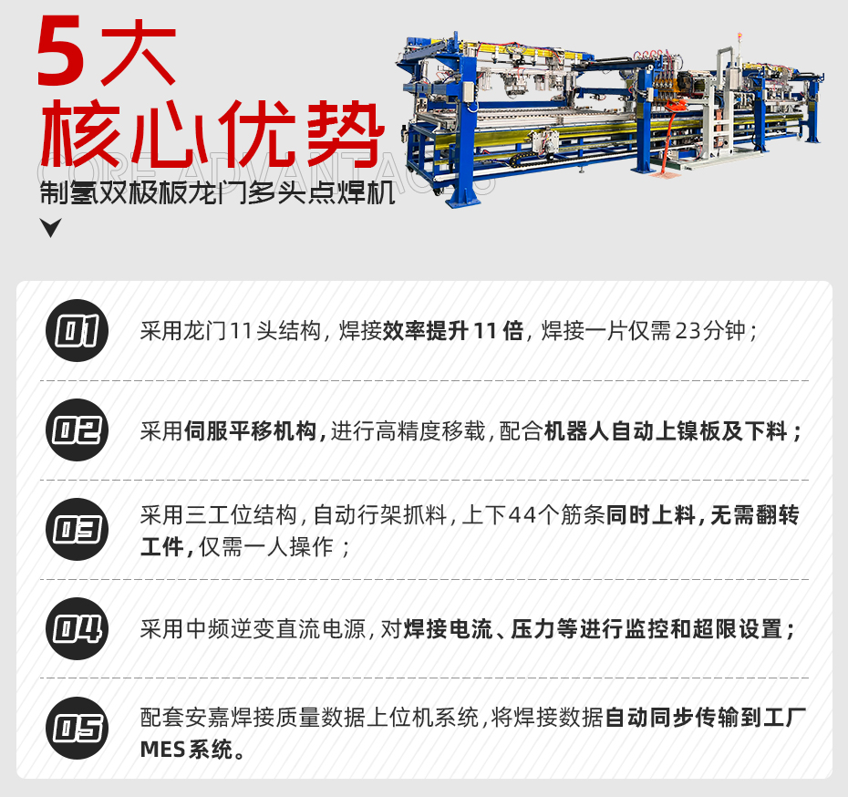 制氢双极板龙门多头点焊机详情核心优势